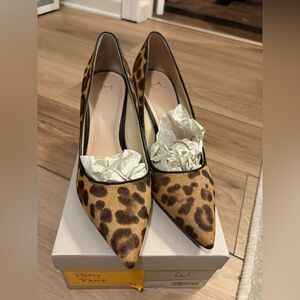 Marc Fisher Leopard Print Pointed Toe Pumps - Brown & Black
